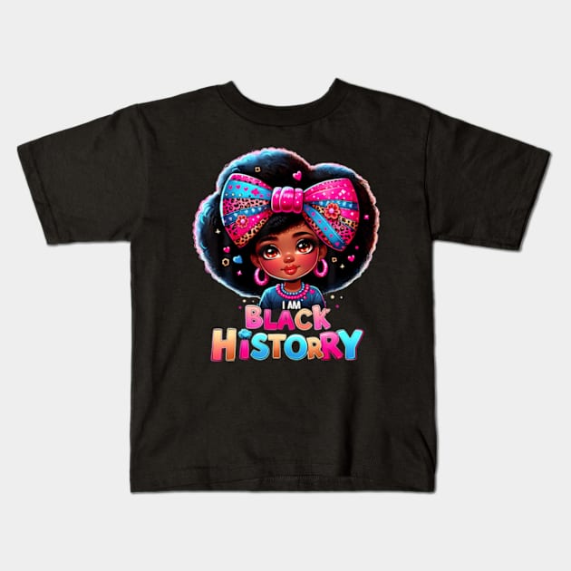 I Am Black History Month Black Melanin Kids Girls Kids T-Shirt by Eduardo